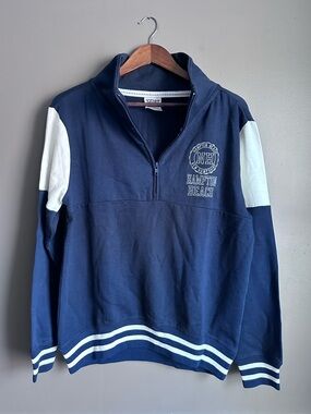 Exist Beach Hampton Beach Quarter Zip Sweatshirt – Size Medium | Navy & Cream